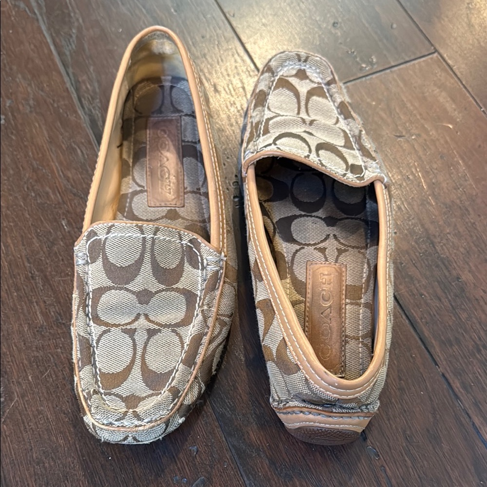 Coach Brown Monogram Loafers